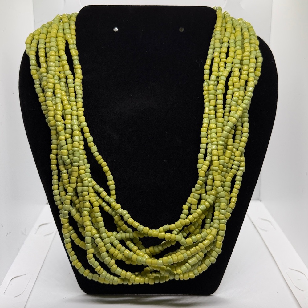 Citrus Green Beaded Necklace